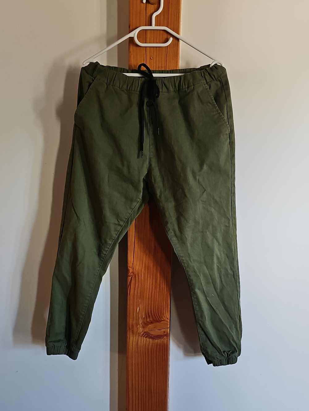 Women's Olive Green Drawstring Jogger Pants